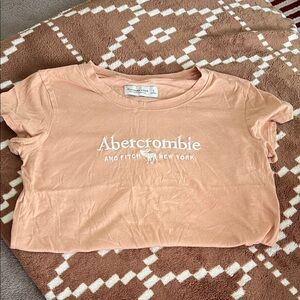 Abercrombie & Fitch Peach Short Sleeve Logo Tee